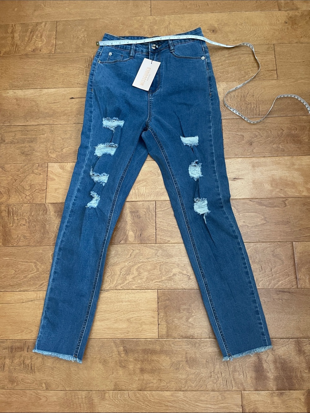 NWT Missguided Distressed Skinny Jeans - Blue